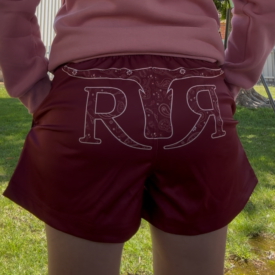 Mulberry Muster Footy Shorts
