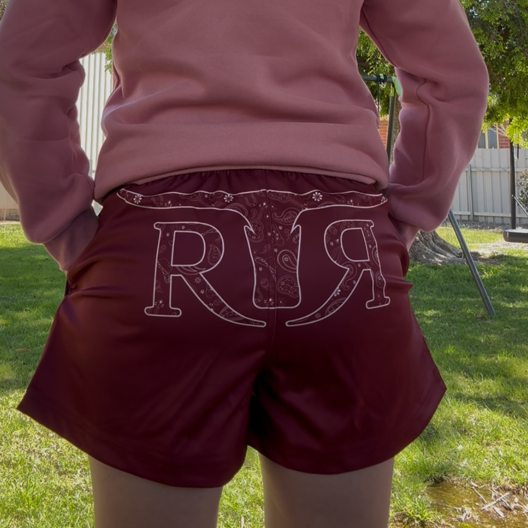Mulberry Muster Footy Shorts